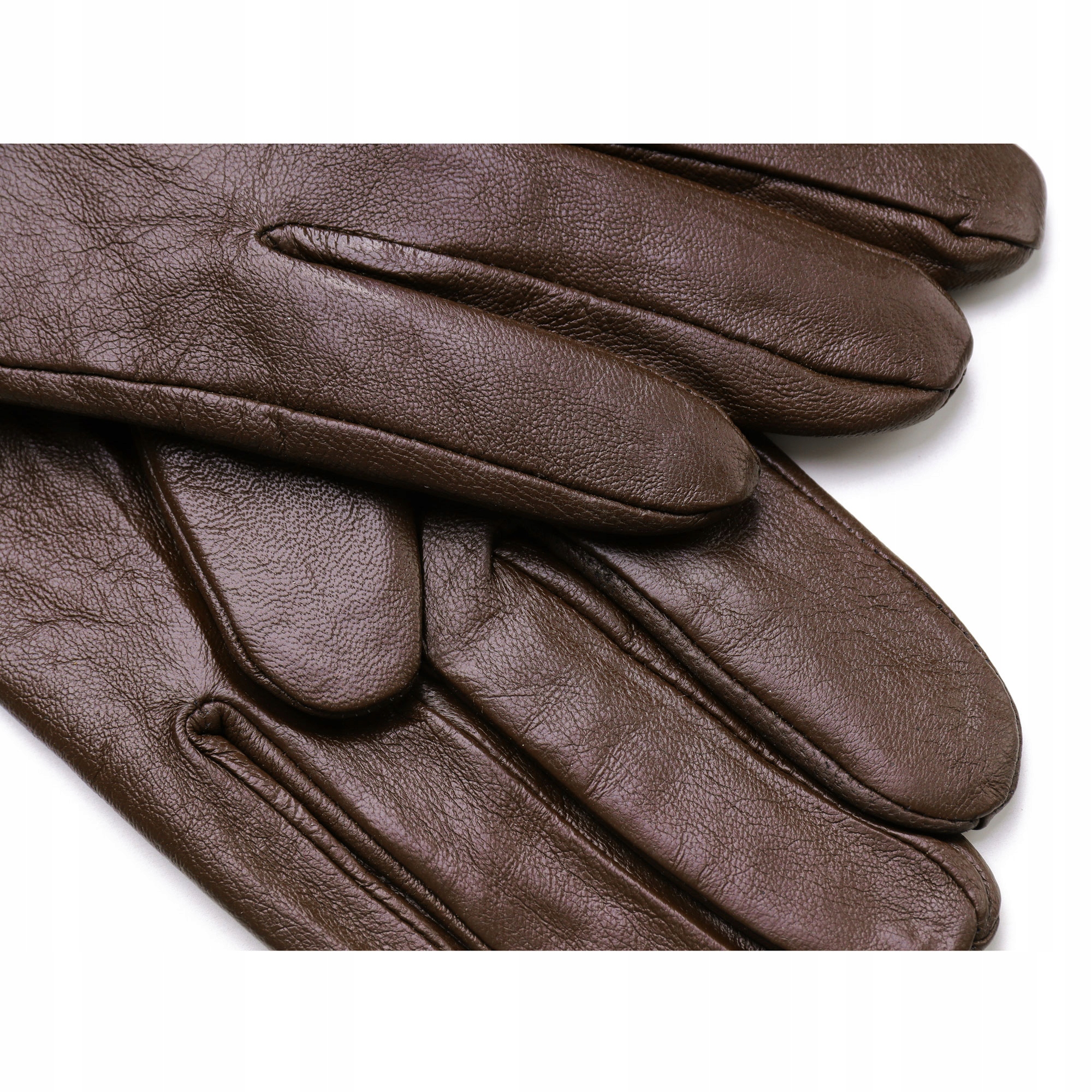 RĘKAWICZKI MĘSKIE ZIMOWE BRĄZOWE SKÓRZANE OCIEPLANE Rodzaj pięciopalczaste