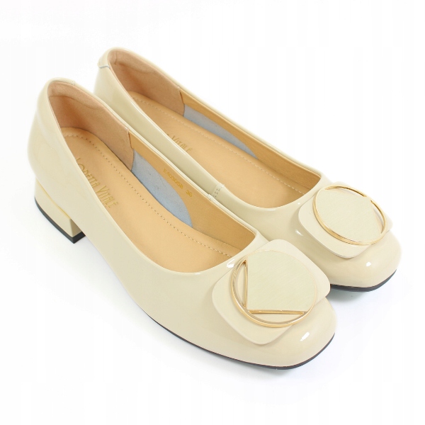 Baleríny Loretta Vitale kůže lakovaná béžová vel 38 E40305