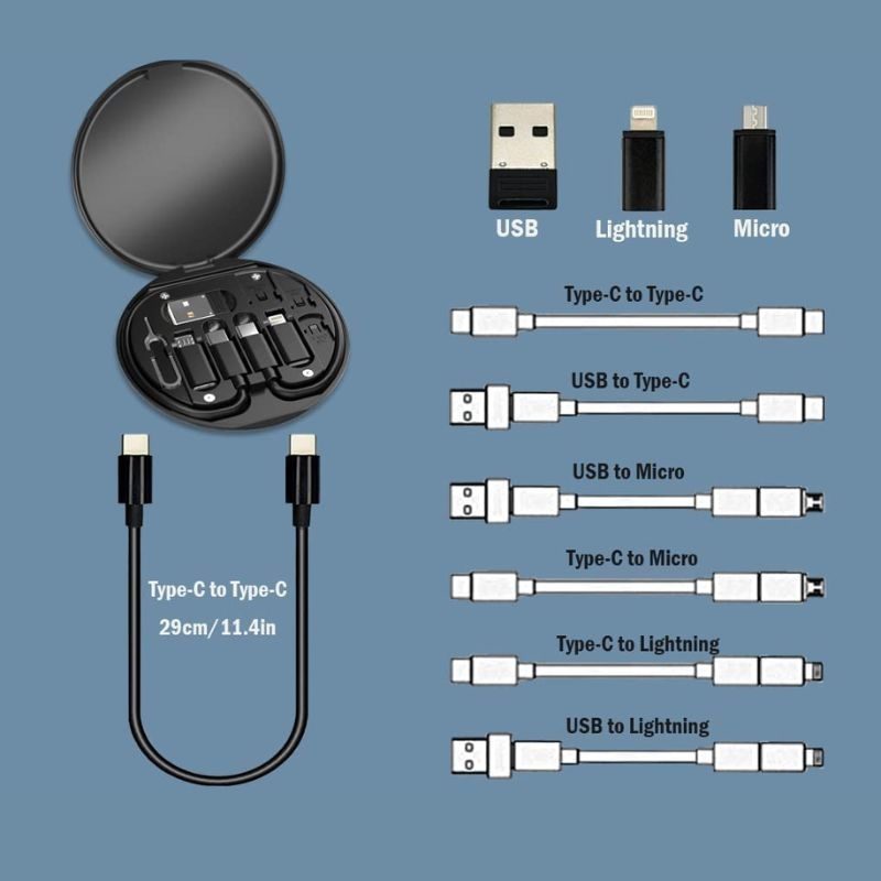 ADAPTERY PRZEJŚCIÓWKI USB-C DO LIGHTNING / MICRO USB / USB-A ZESTAW 5W1 Marka bez marki