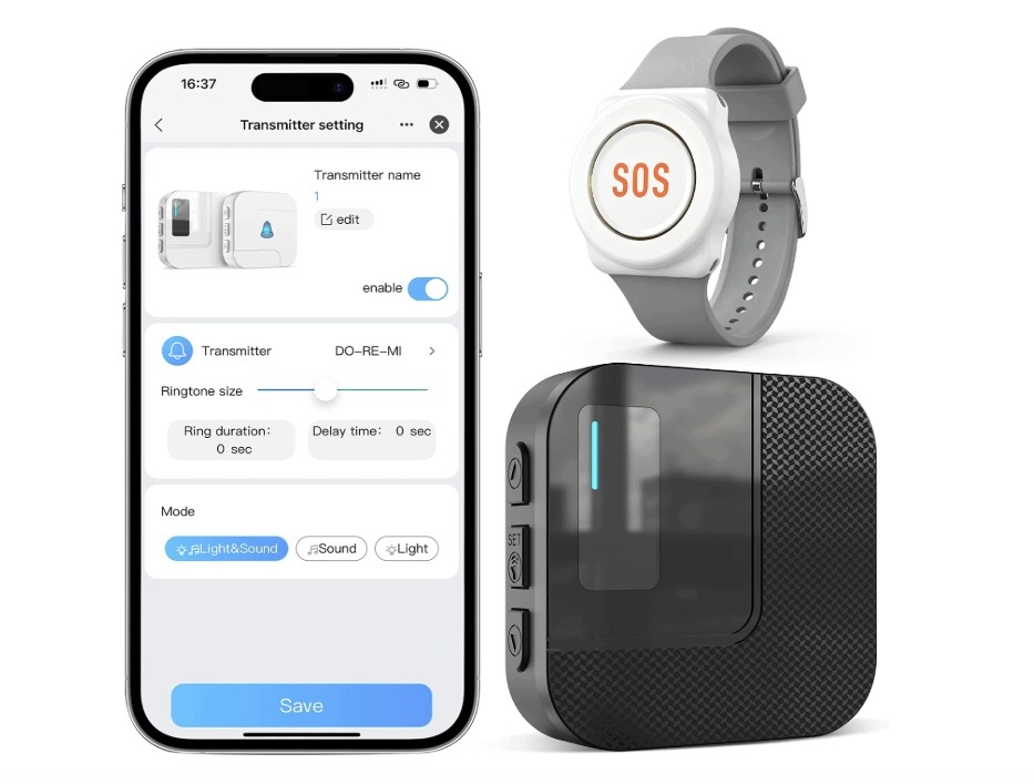 Daytech Sos alarm pro seniora WiFi Tuya Záchranný tlačítko Náramek