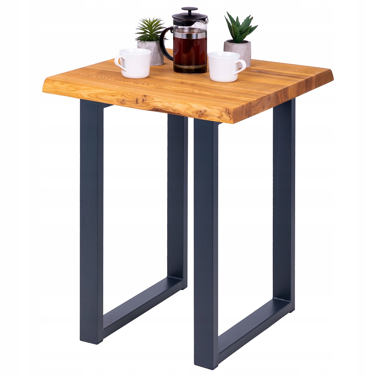 Stolik kuchenny loft drewniany metal 60x60x76
