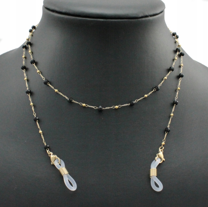 

Łańcuszek Do Okularów Złoty Koraliki Stal 316 L