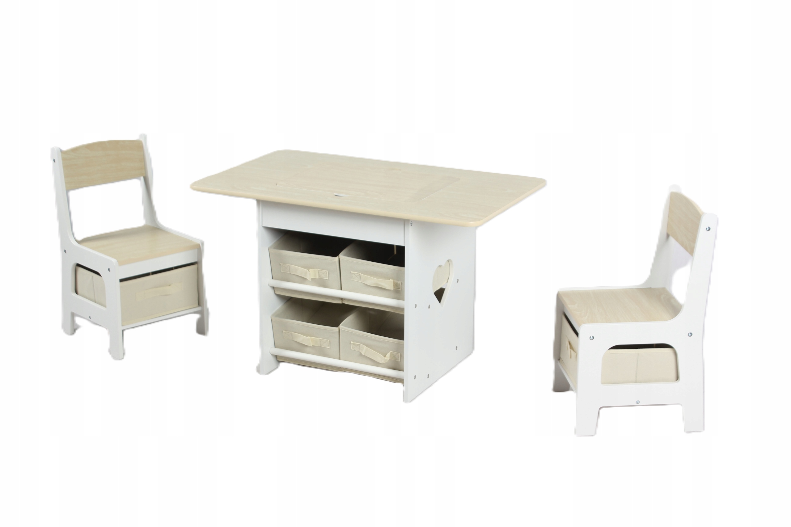 Sada stolu a 2 židlí 3v1 Bdmu Kids béžová