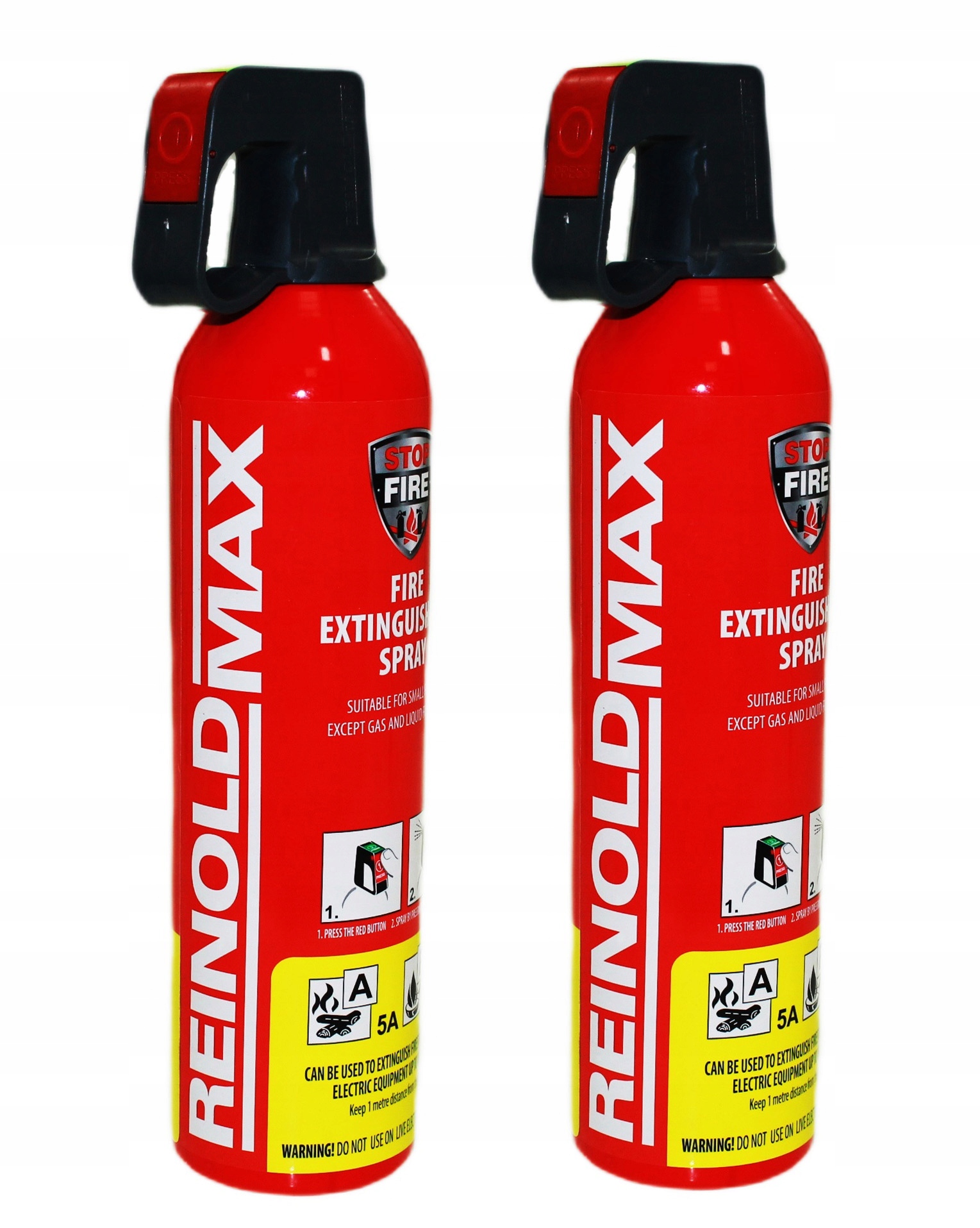 2x Spray Gaśniczy Gaśnica Domowa Kuchenna Reinoldmax 750ml A F
