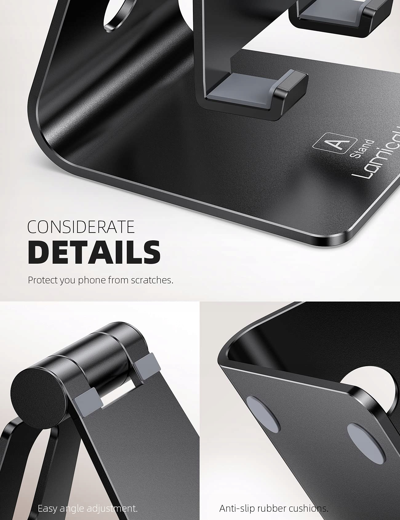 LAMICALL Regulowany Stojak Na Telefon Do iPhone Samsung Smartphone — miniatura 5