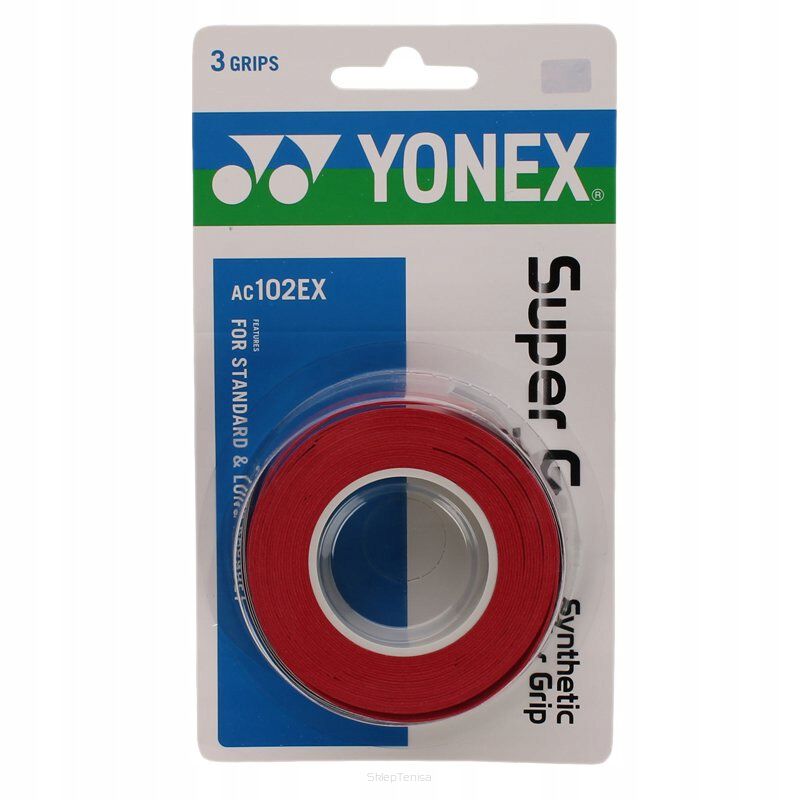 Owijka Yonex badminton tenis squash AC102 Ex Grap czerwona 3 szt.