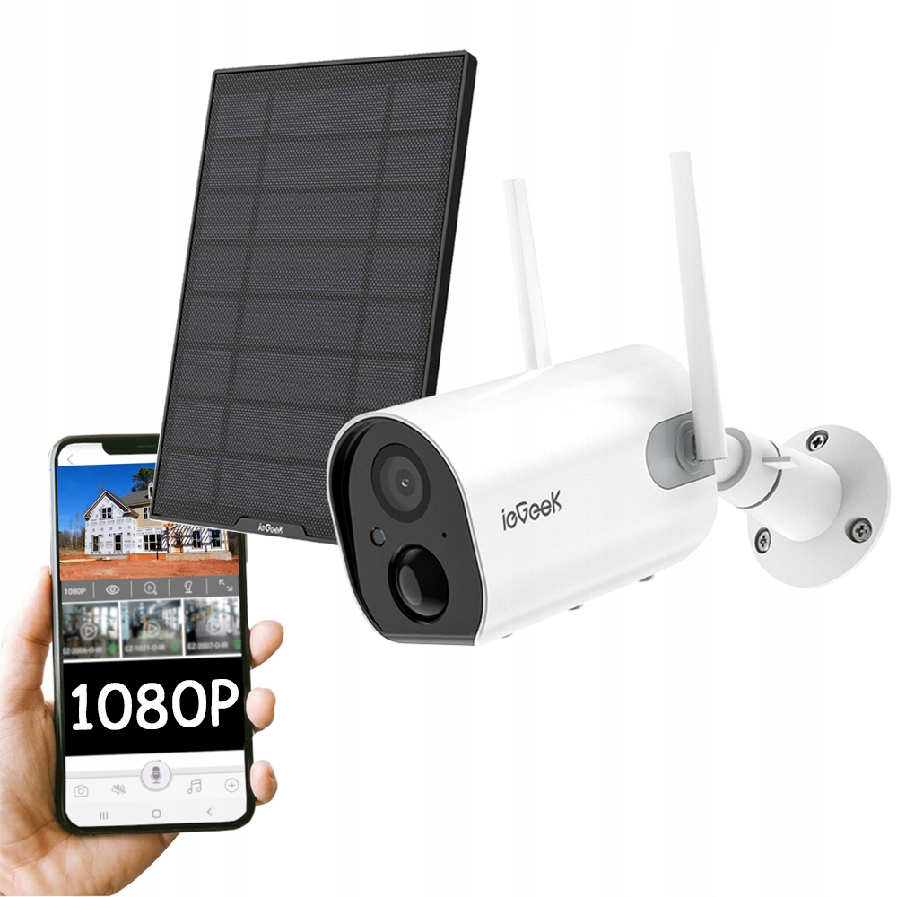 

Kamera Zewnętrzna Solarna WiFi 1080P 15000mAh Aku