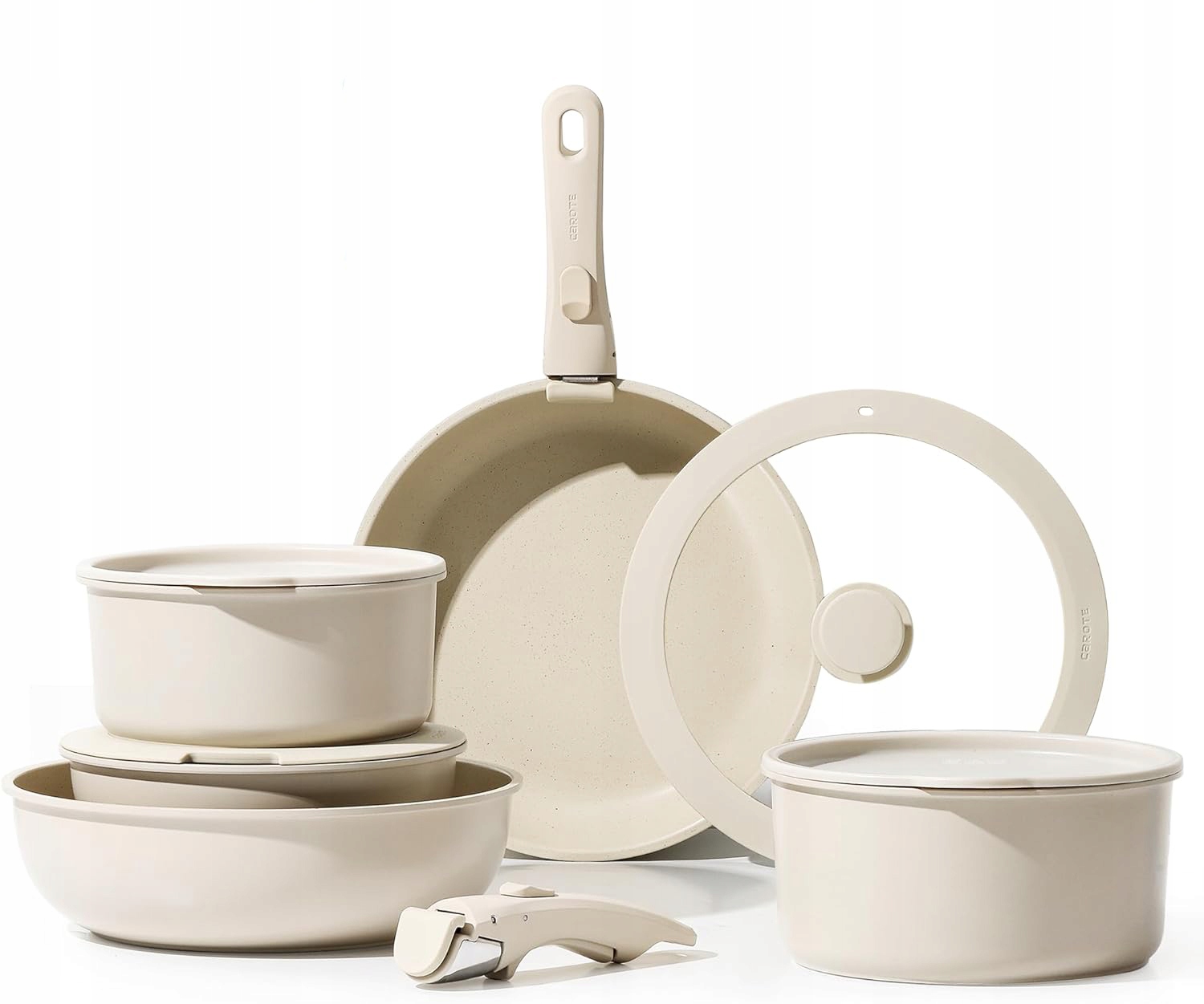 Sada Pánví A Hrnců 15 prvků 2x Odnímatelná Rukojeť Gaz Indukce