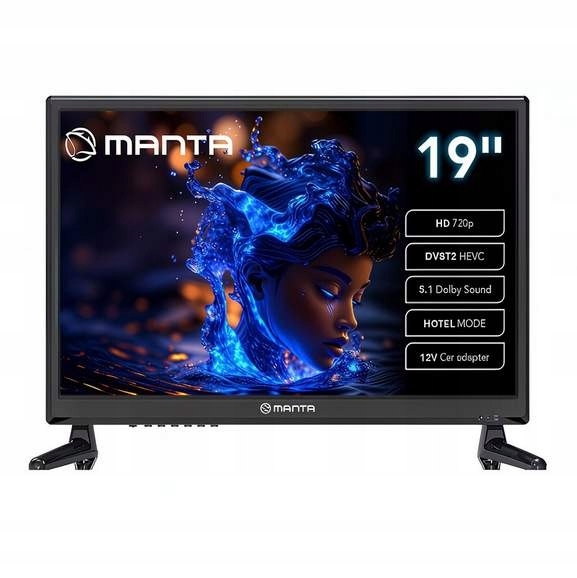 Telewizor 19 Cali Tv Dvbt Led Hd Zasilanie 12V Usb Hdmi Areszt Kamper Biwak