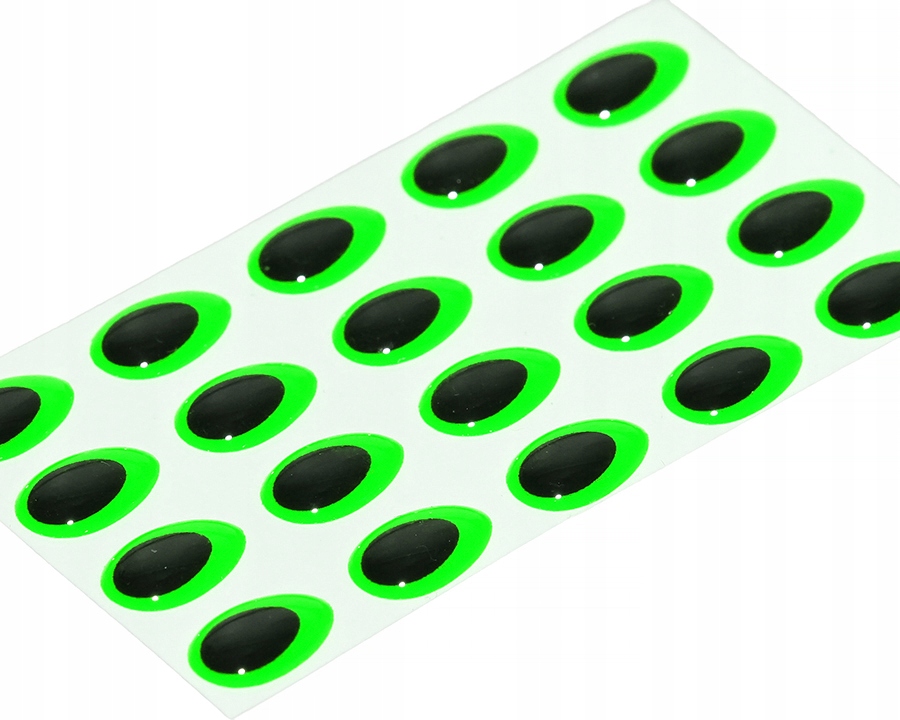 Oczy 3D W Kształcie Kropli Epoxy Eyes Teardrop 12 SY-225812 Fluo Green