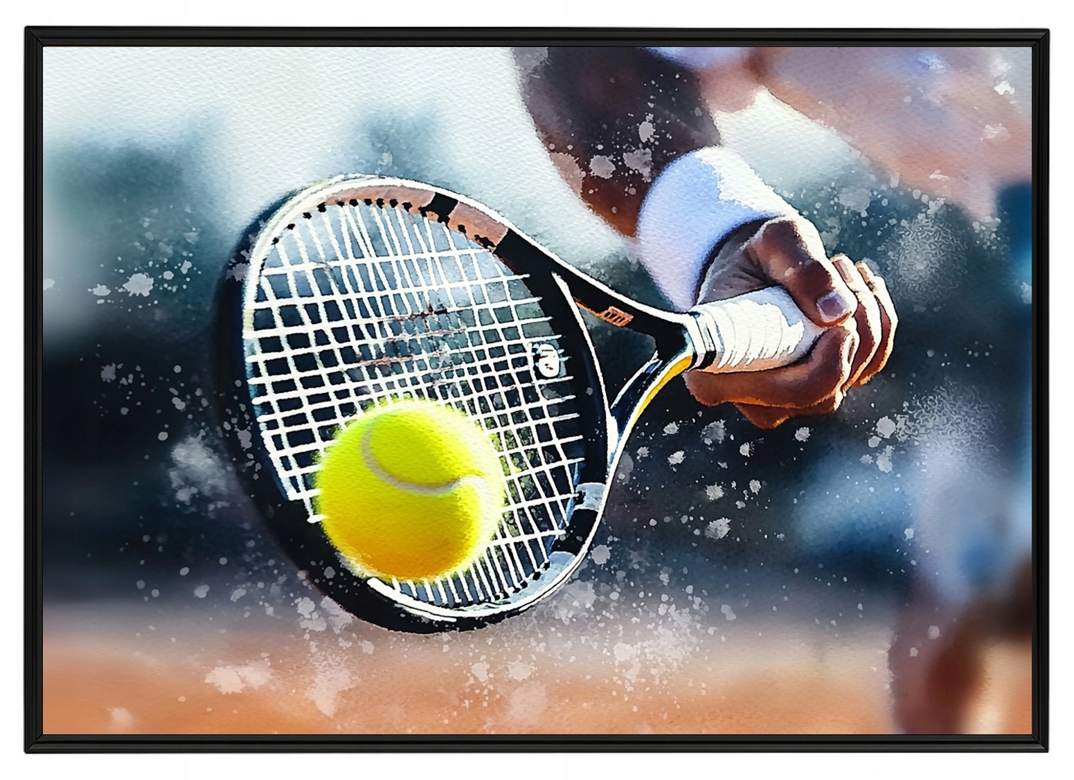 Plakát Rámeček Hliník Tenis Sport Raketa Míč Kurt Akce Pohyb 100x70