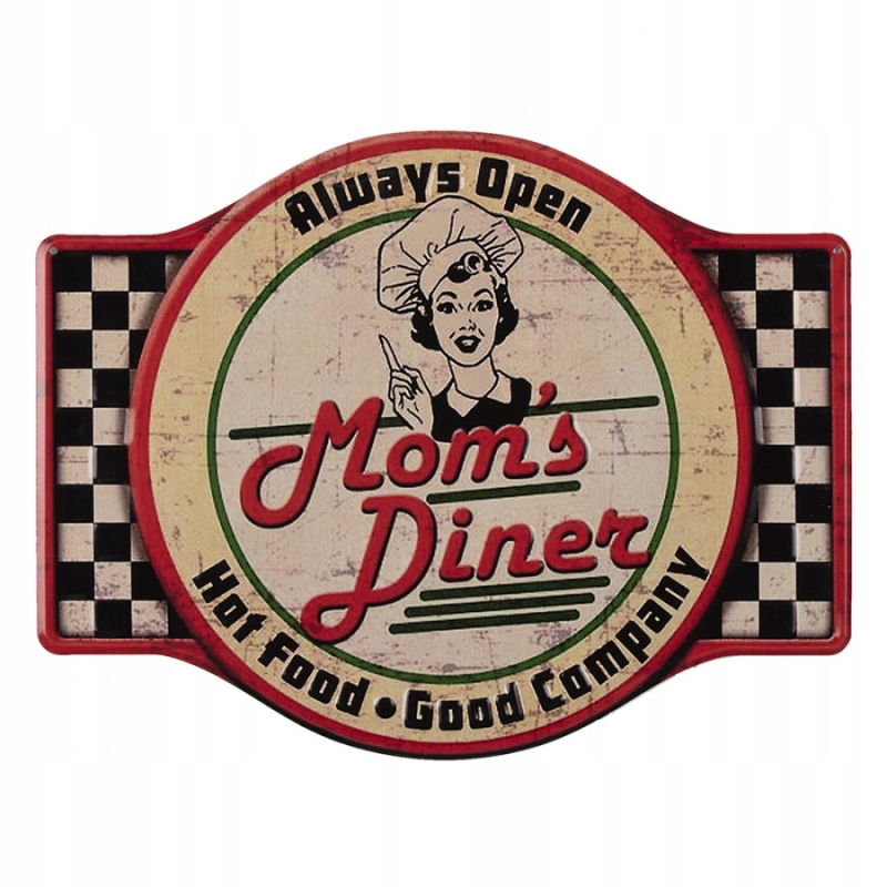 Nástěnný znak Mom's diner 45x1x35 cm