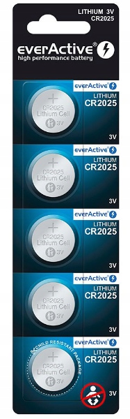 5x bateria litowa mini everActive CR2025