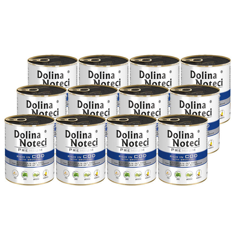 Levně Mokré krmivo pro psy Dolina Noteci Premium bohaté na tresku sada 12 x 800 g