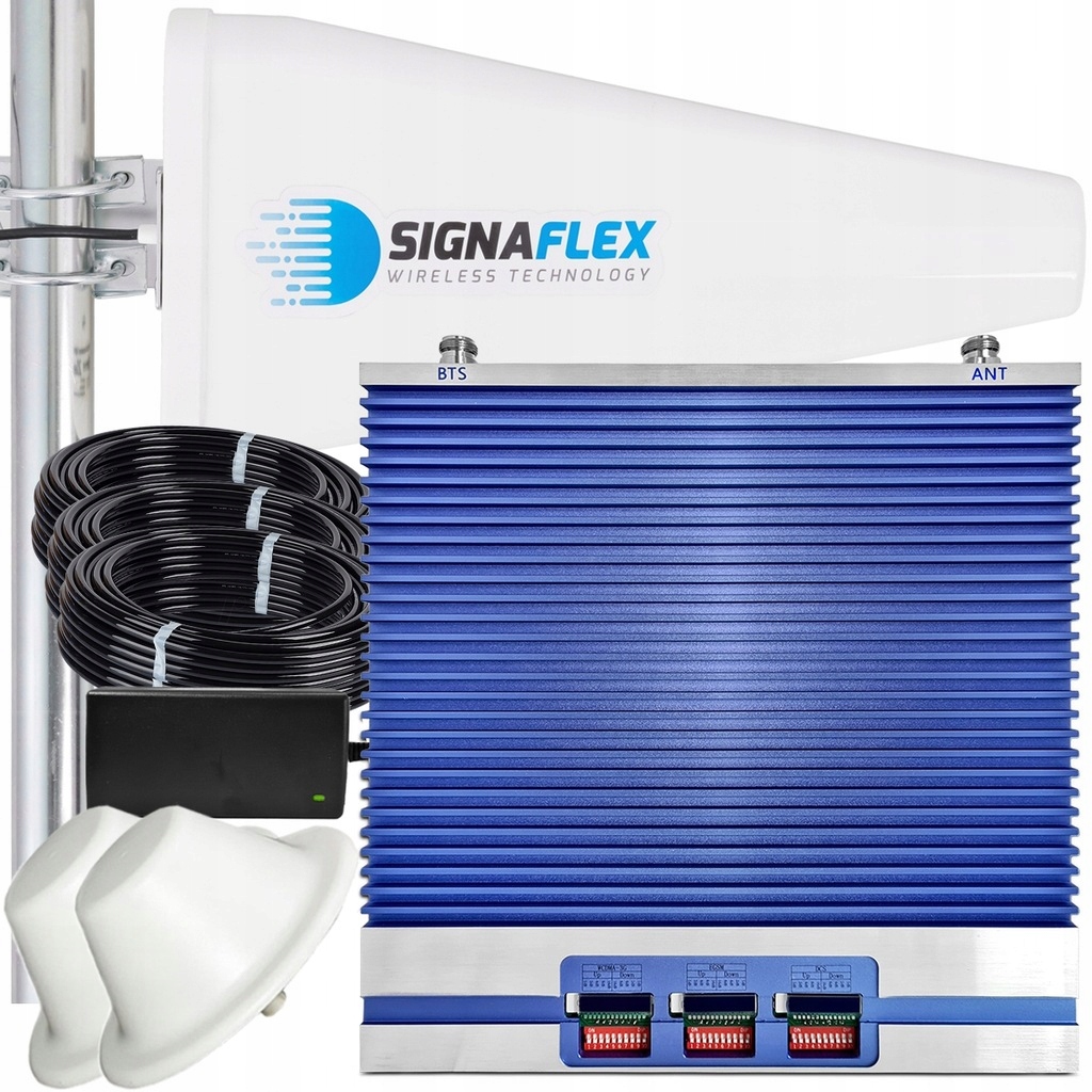 Zesilovač Signálu Telefonu Internetu Egsm 3G 4G Lte 5000 m2 3 Antény 10 m