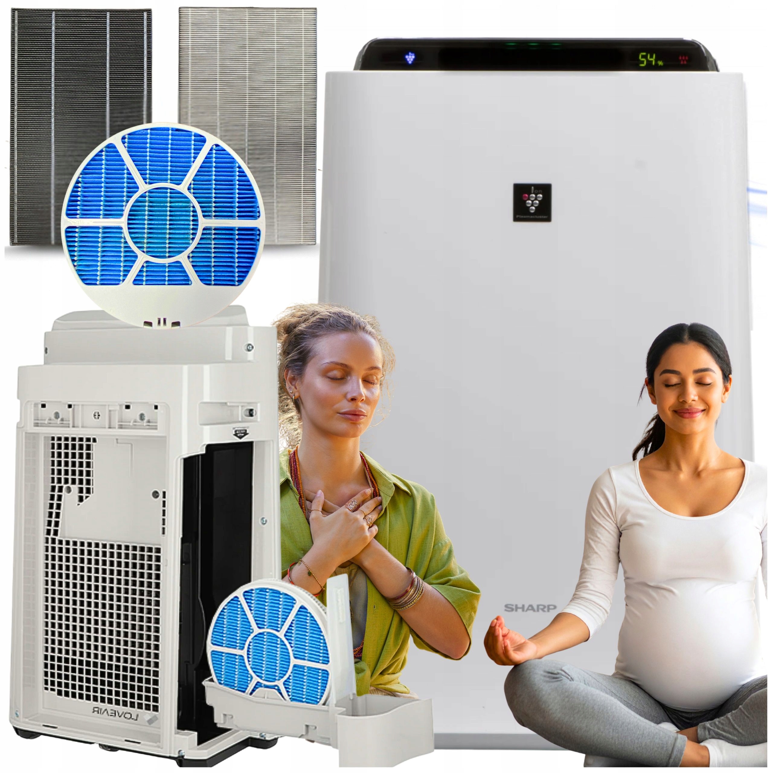 Sharp Čistička vzduchu Zvlhčovač Vzduchu Ionizátor UA-HD40E-L Hepa 216 m³/h