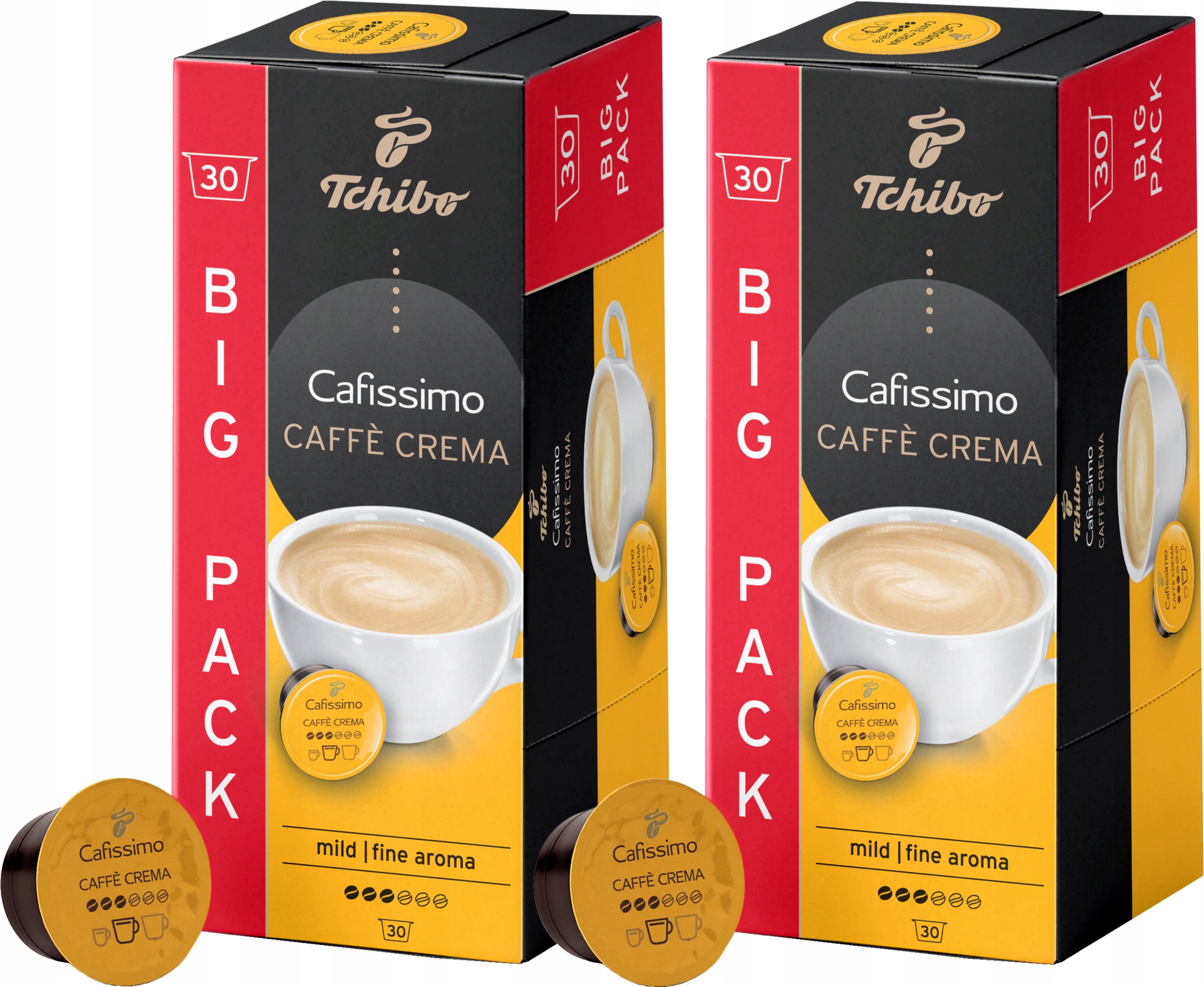Levně Kapsle Tchibo Cafissimo Caffe Crema Fine Aroma 2 x 30 kusů