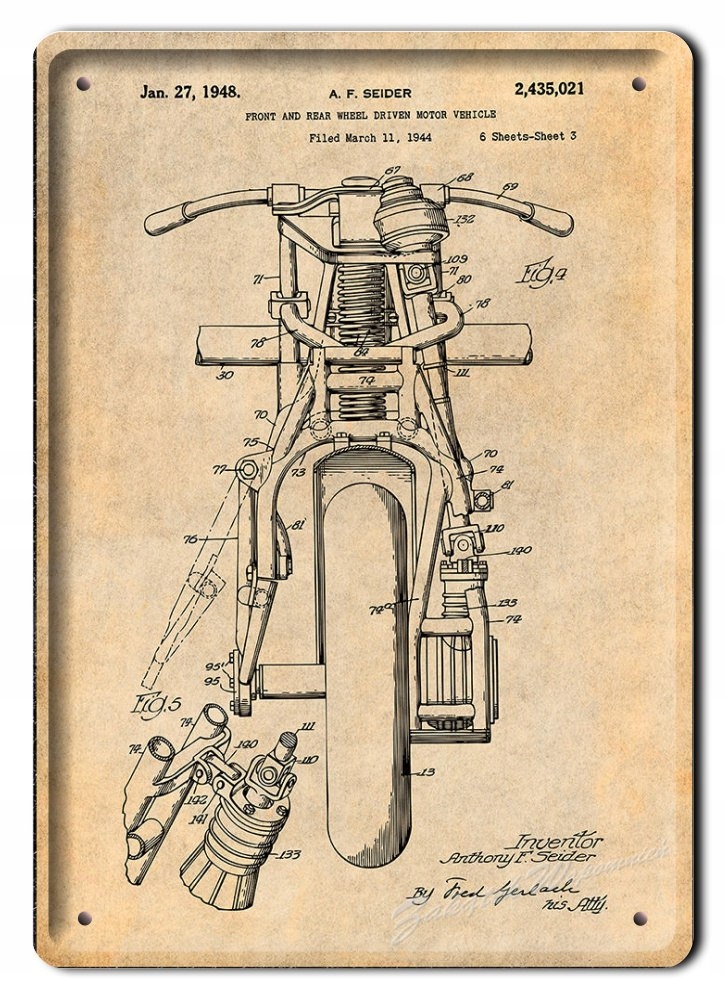 Motocykl Metalowy Szyld Plakat Vintage #01747