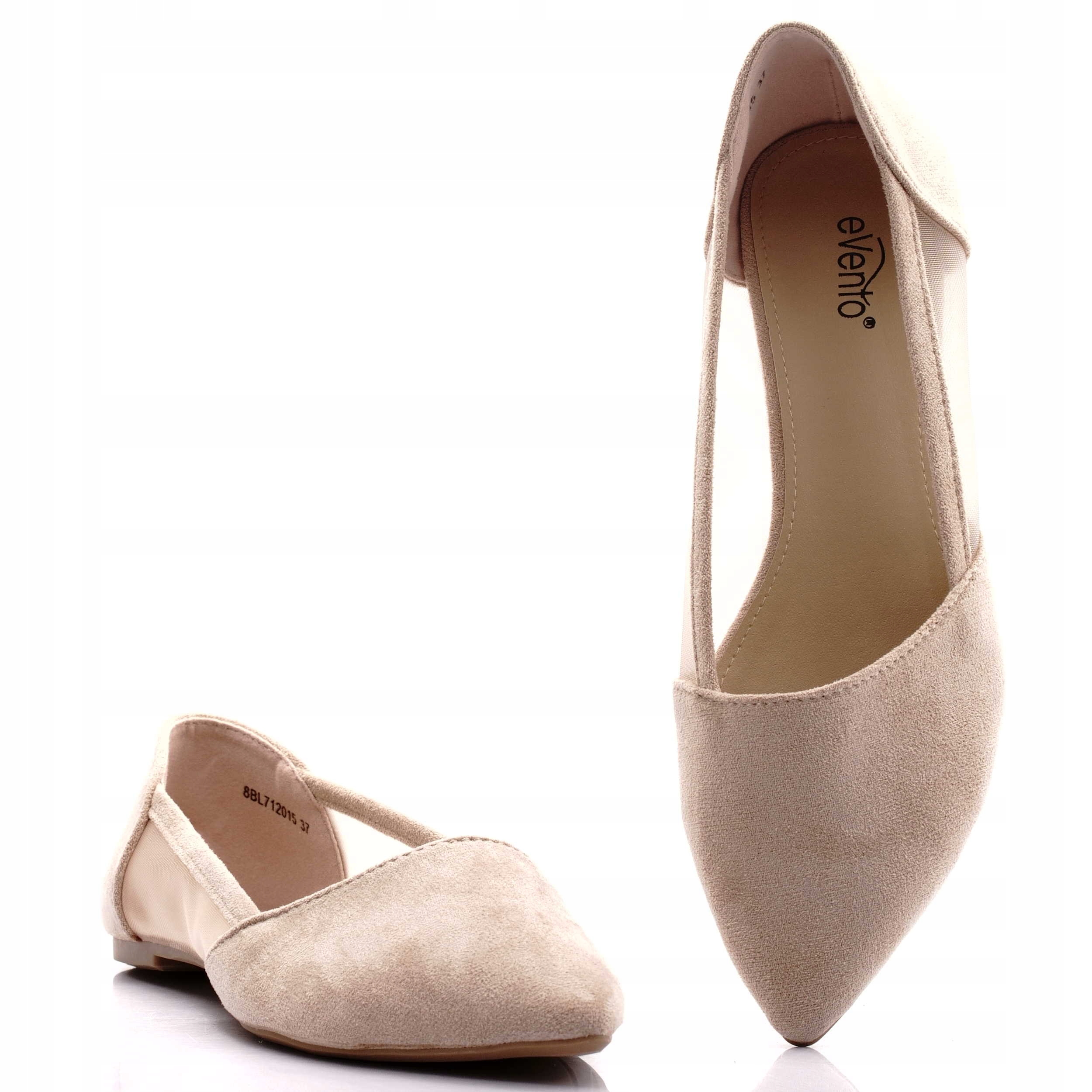 BALERINY BEŻOWE BUTY DAMSKIE SZPIC EVENTO 2015 37 Marka Evento