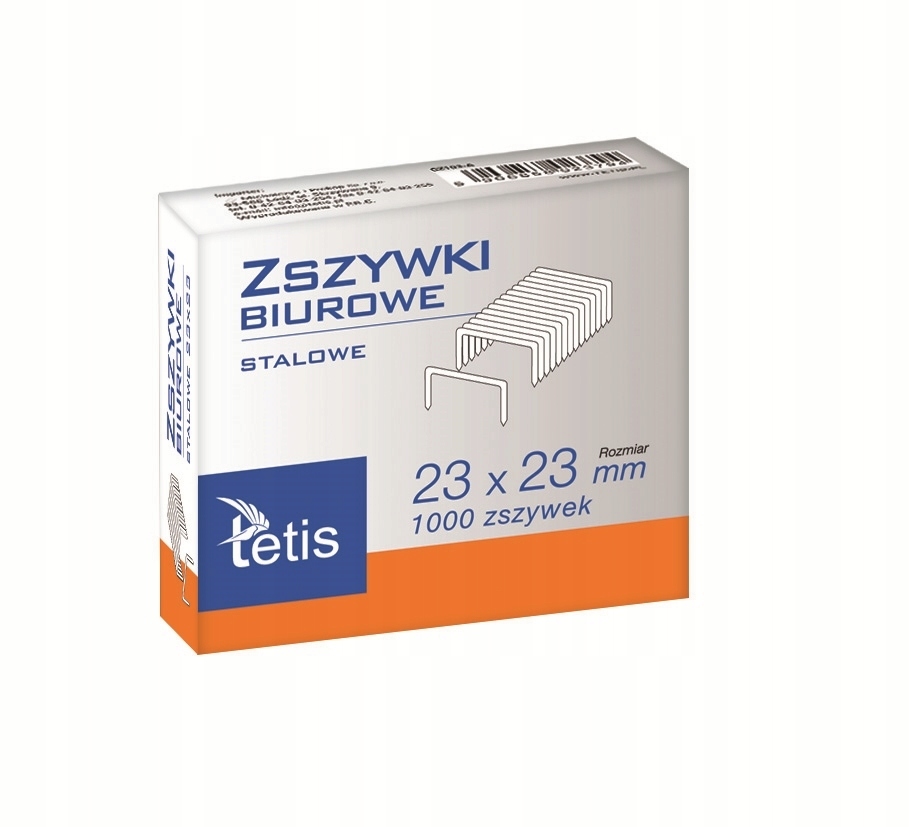 

Zszywki Stalowe Biurowe 23 x 23 1000szt. Tetis
