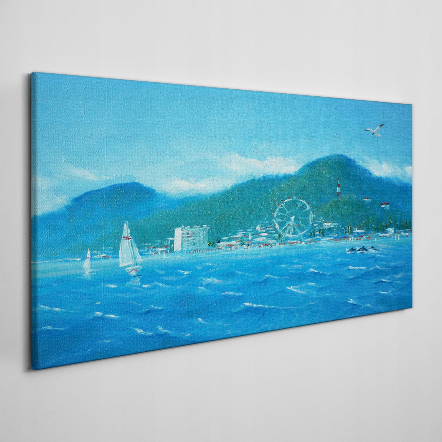 

Obraz na płótnie Malarstwo miasto góra 100x50 cm