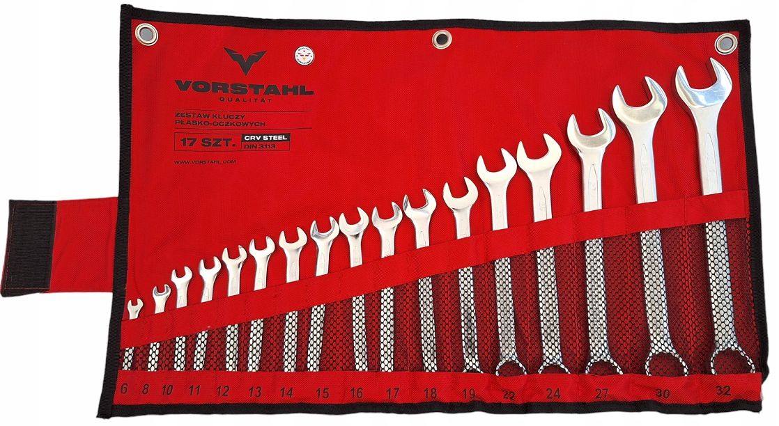 Sada plochých kľúčov CrV Steel, sada 17 kusov Qualitat 6-32 mm Vorstahl