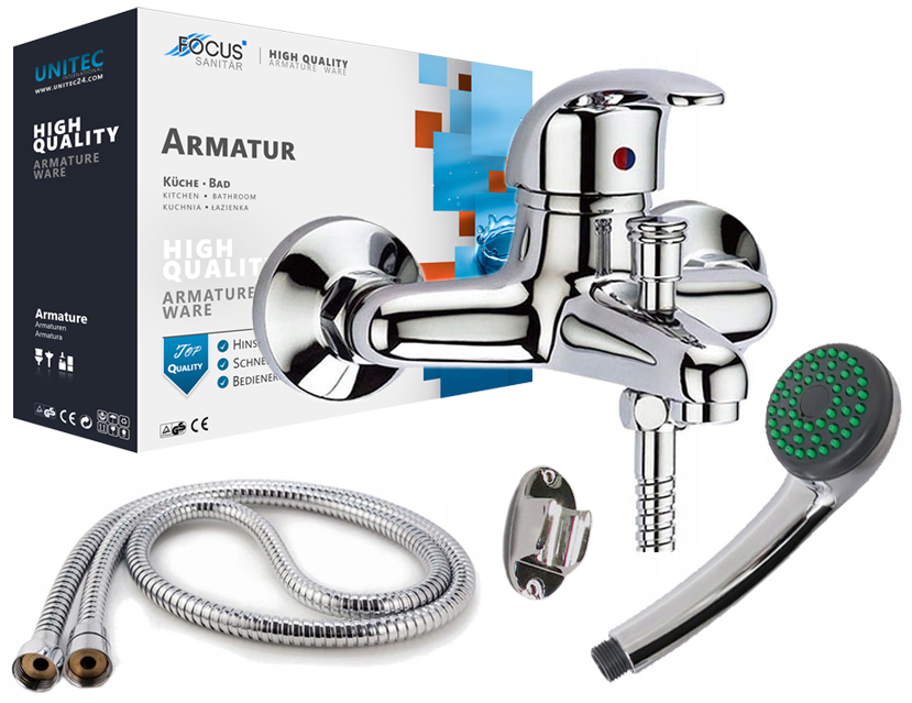 BATERIA WANNOWA PRYSZNICOWA ŚCIENNA KRAN DO WANNY DO KABINY PRYSZNICOWEJ