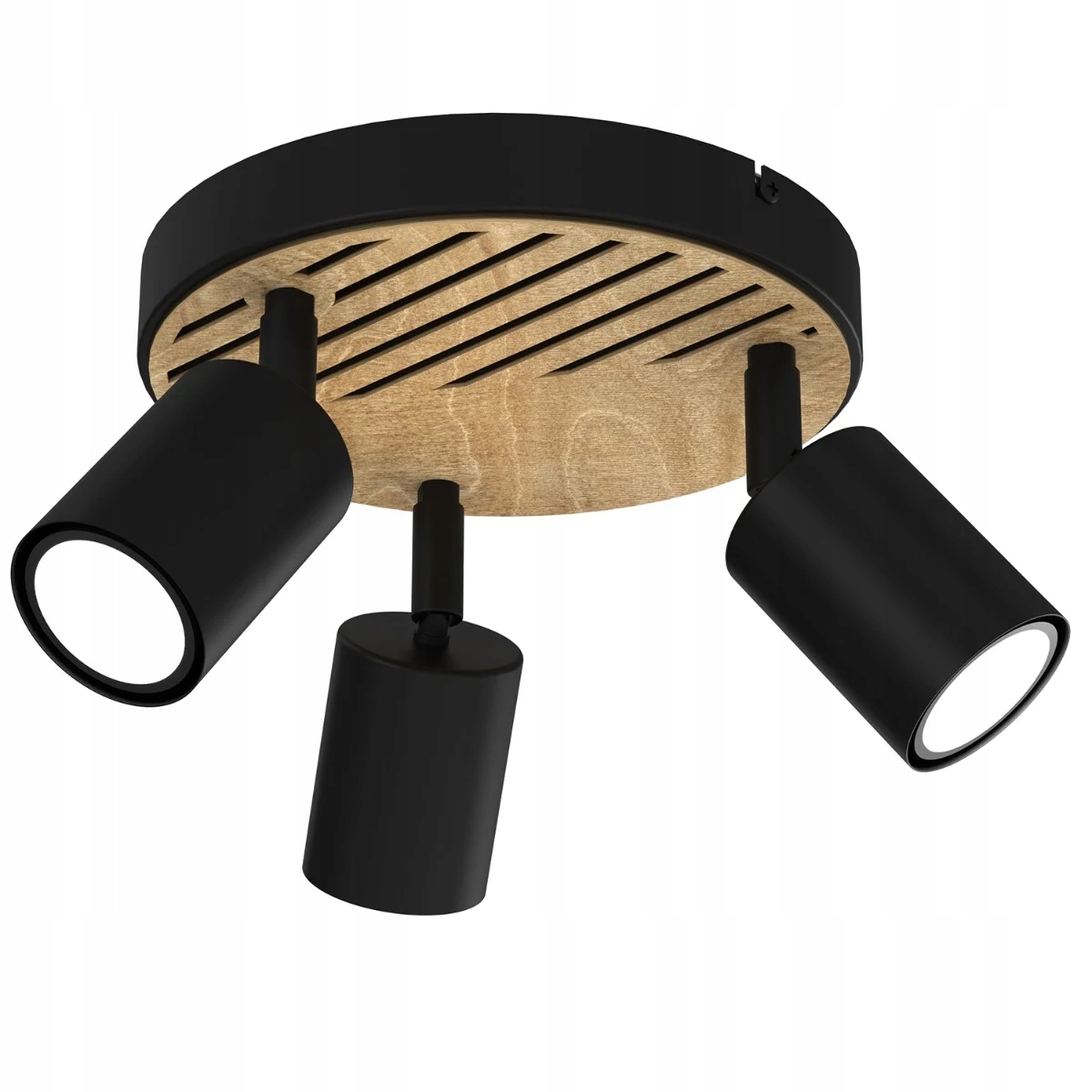 Luminex Terra stropný reflektor 3xGU10 čierny/drevo 8W