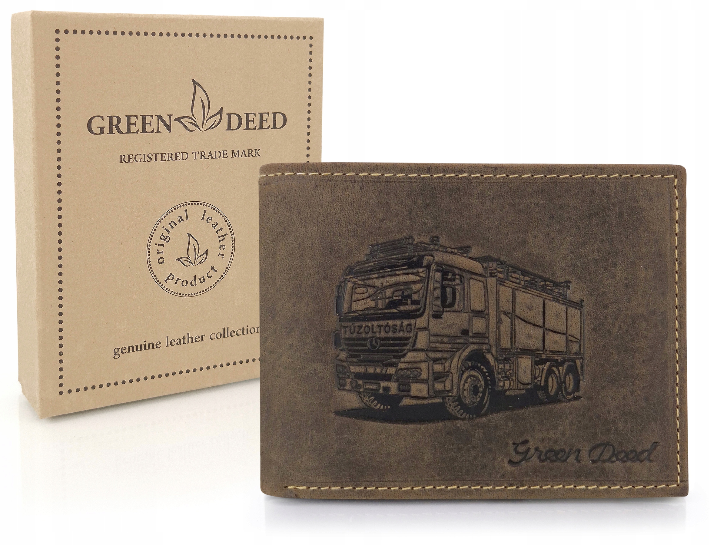 Elegantní pánská kožená peněženka jako dárek pro řidiče, vzor Kamionová