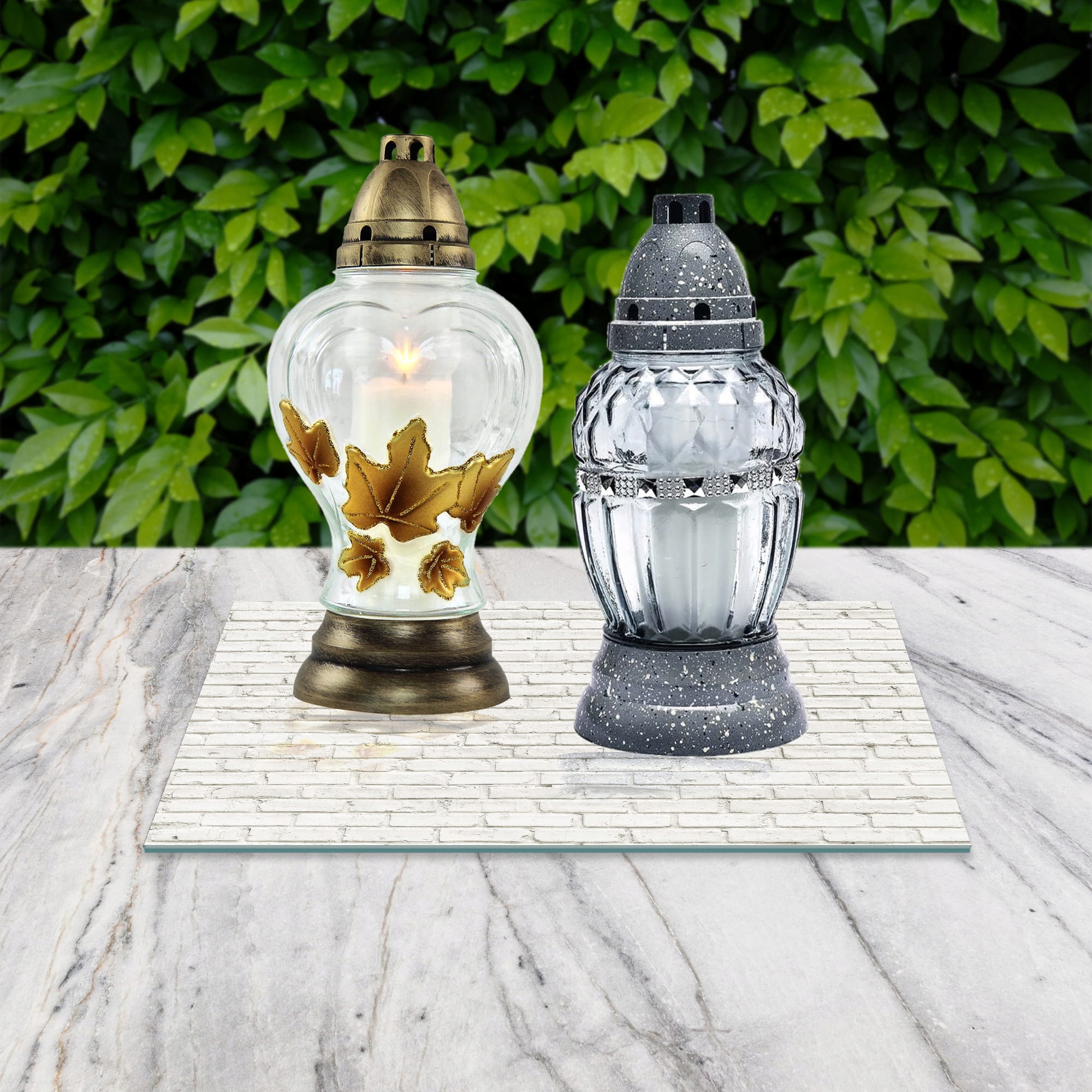 SZKLANA PODSTAWKA POD ZNICZE 30x30cm Cegły 349f Marka inna