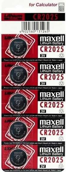 

Bateria Litowa Kluczyk 3V CR2025 Maxell 2025 5szt.