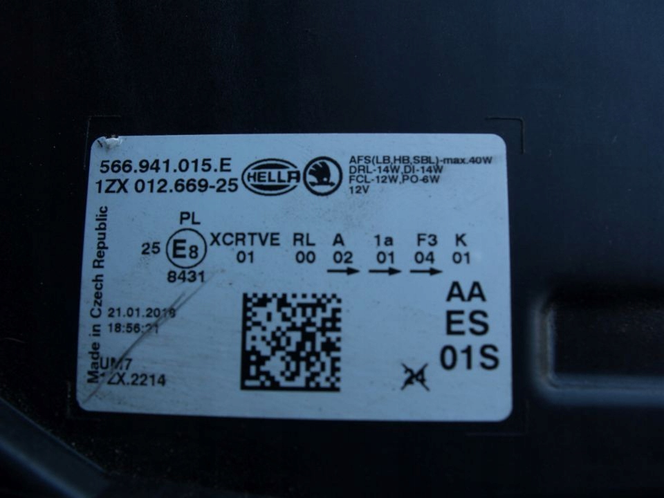 Skoda Kodiaq Reflektor links Licht links 17r