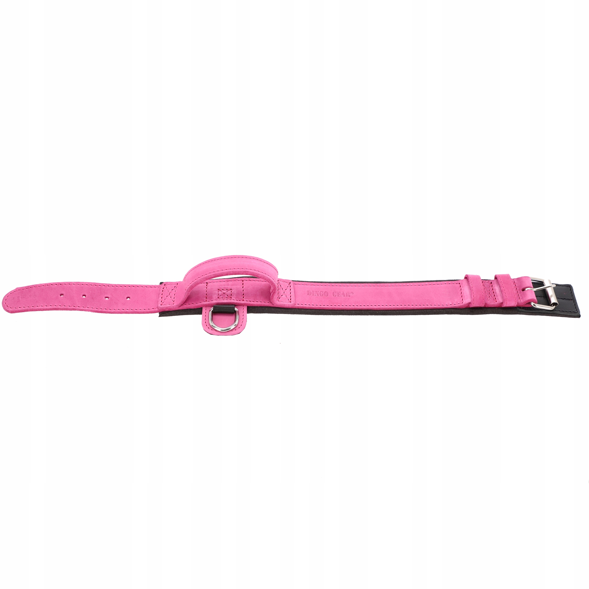 Levně Dingo Gear Obojek Kůže S Rukojetí Drago 40-48cm Pink