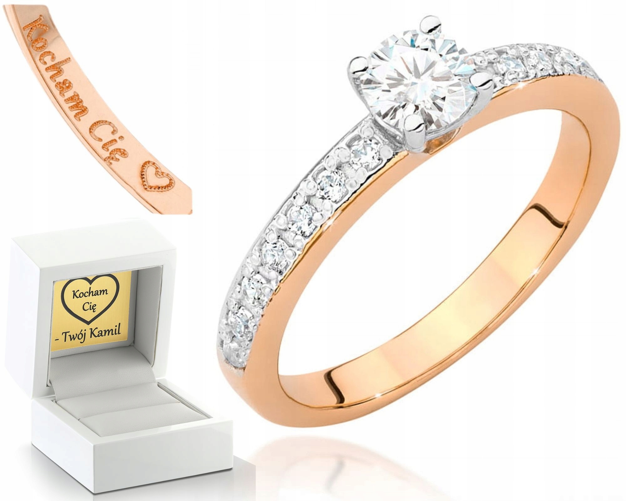 Růžové Zlato Prstýnek S Brilianty 585 Gravírování Bonus