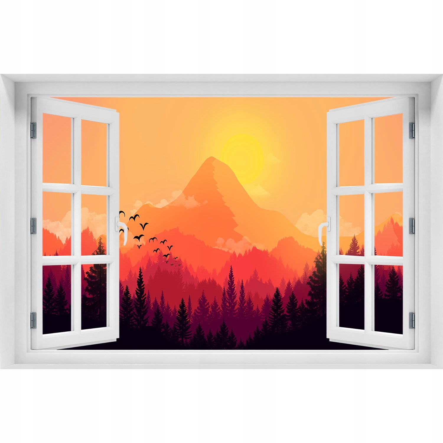 

Naklejka fototapeta Okno 3D Górski pejzaż 150x100