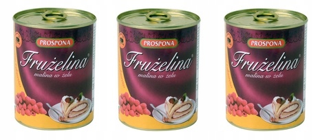 3x 380 g Prospona Fruželina Malina v gelu Zwrzewka