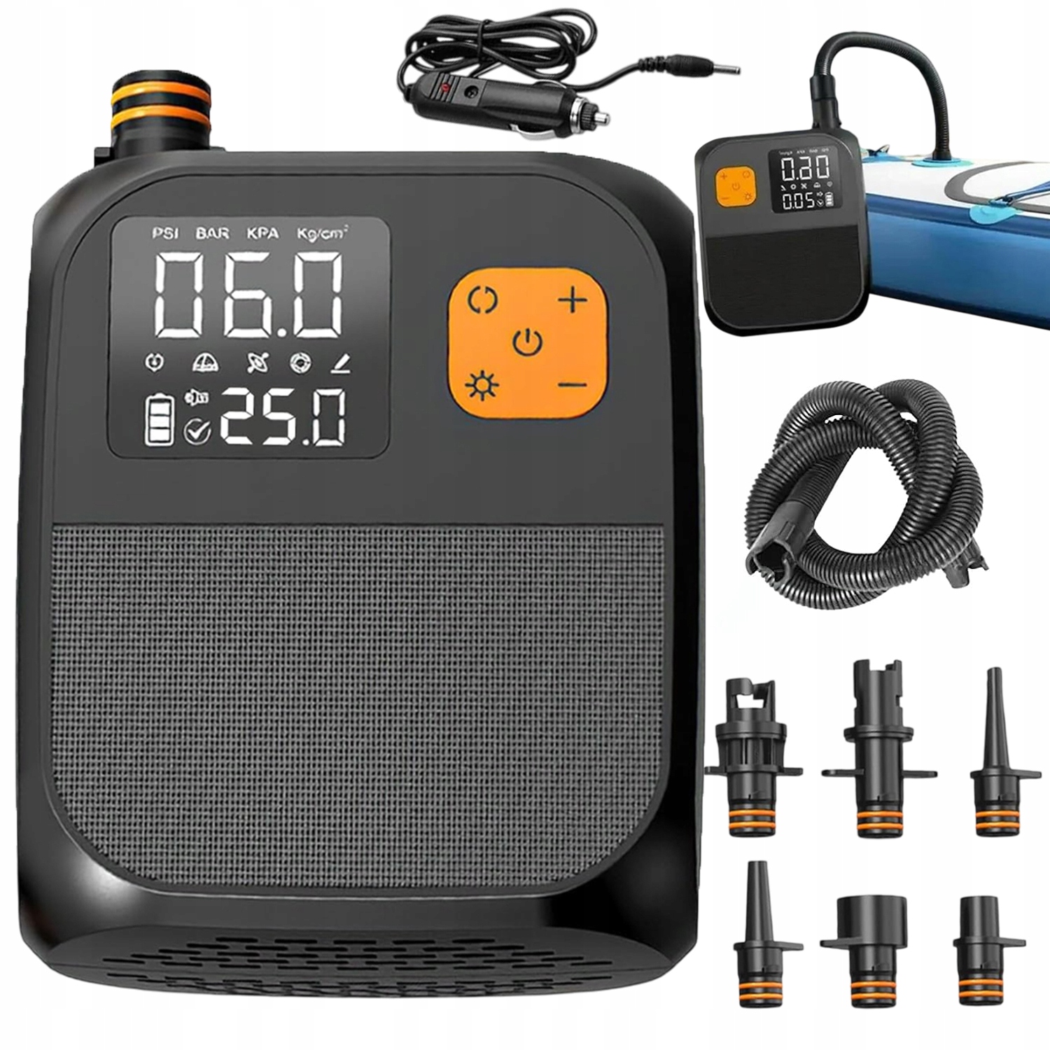 Elektrická Pumpa Na Veslovací Prkno 25PSI LCD Pro Pneumatický Kajak