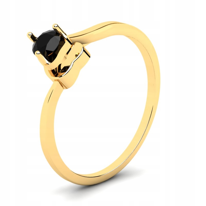 

Pierścionek Złoty Serce Z Czarną Cyrkonią