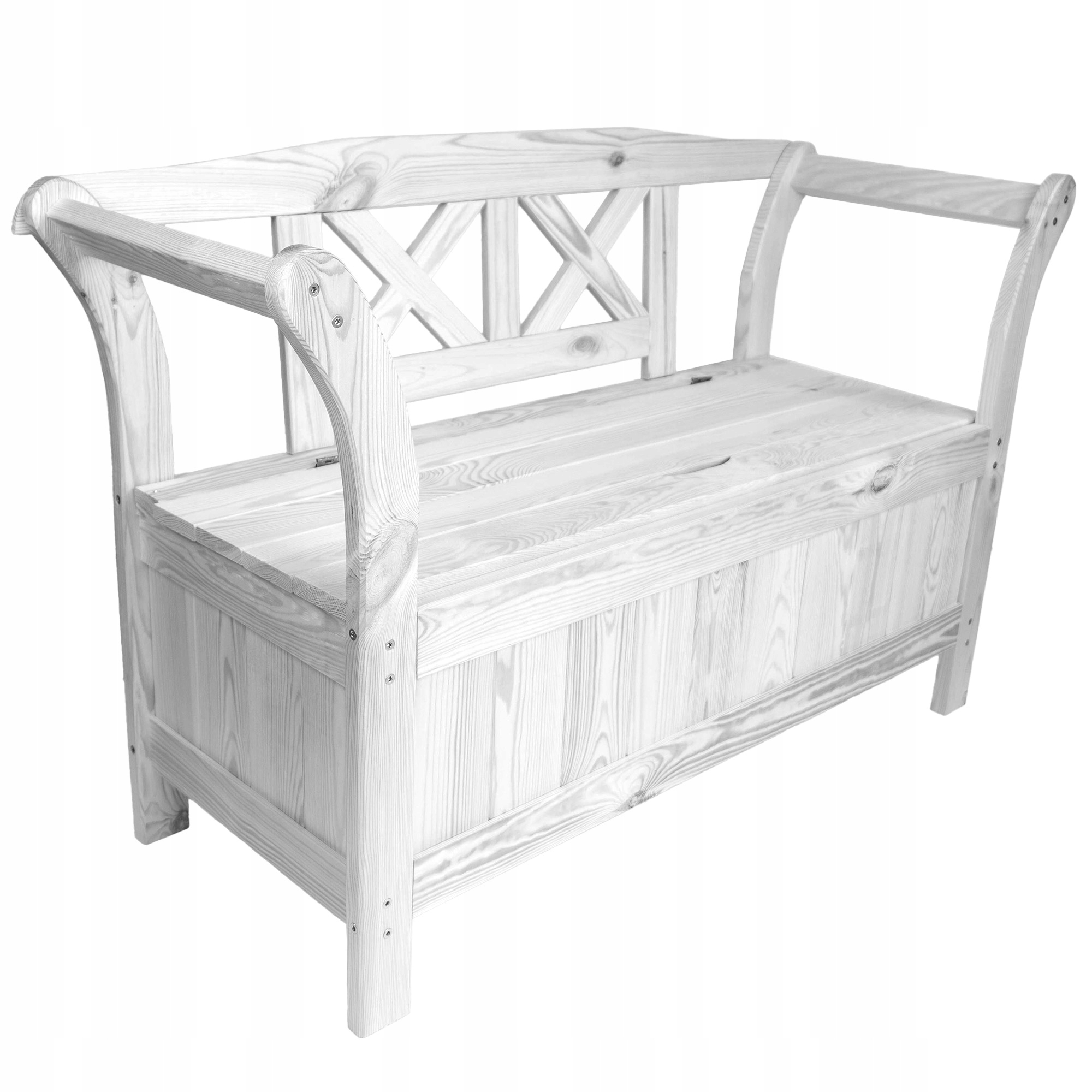 Drevená Záhradná Lavička S Úložným Priestorom Na Terasu S Operadlom 119 cm