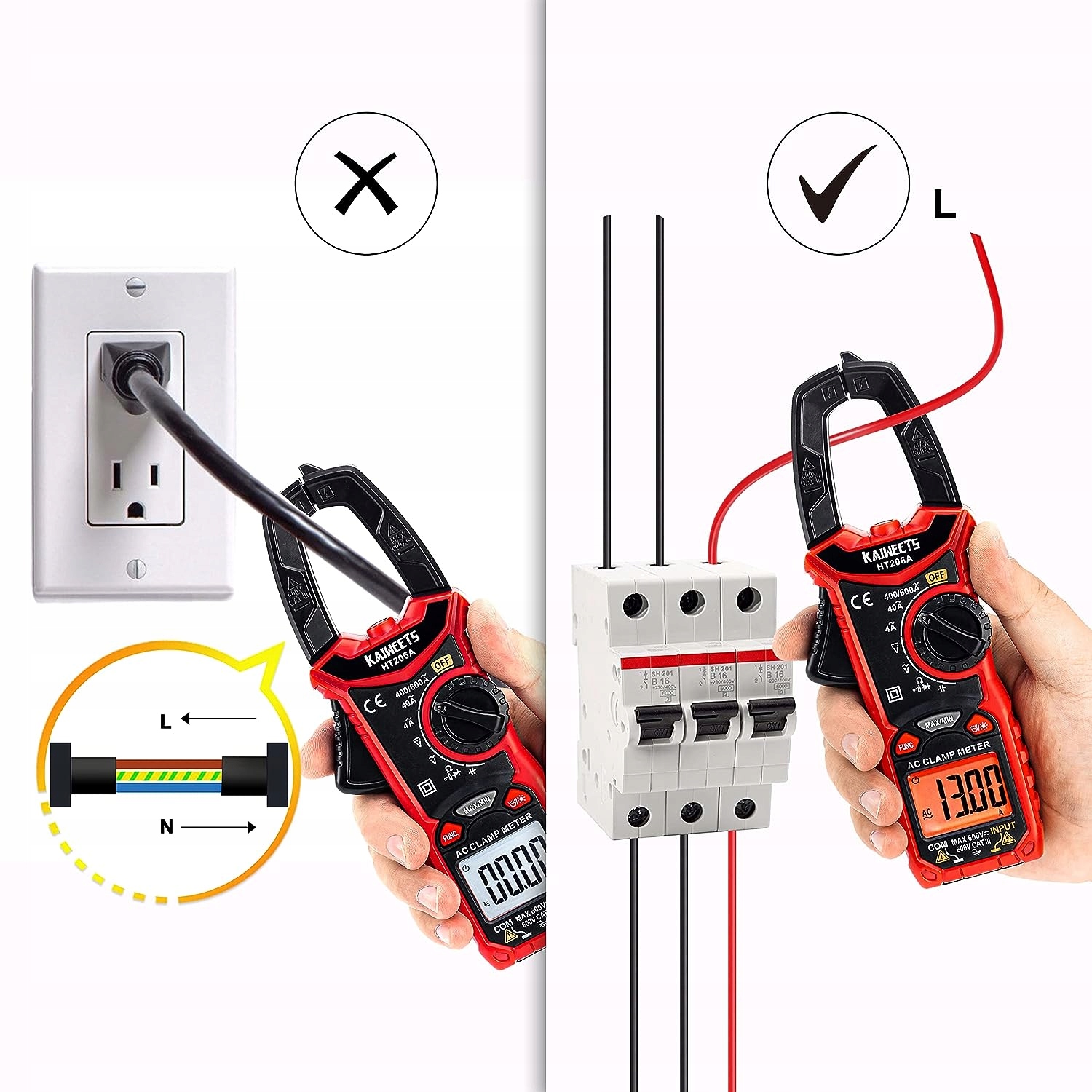MULTIMETR MIERNIK CĘGOWY KAIWEETS HT206A EAN (GTIN) 0000991901379
