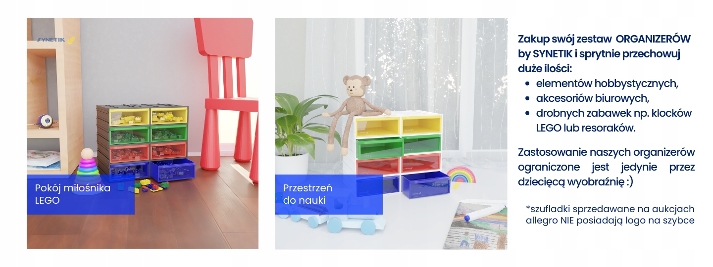 Szufladki dla dzieci na klocki LEGO 4 szt. Rodzaj inny