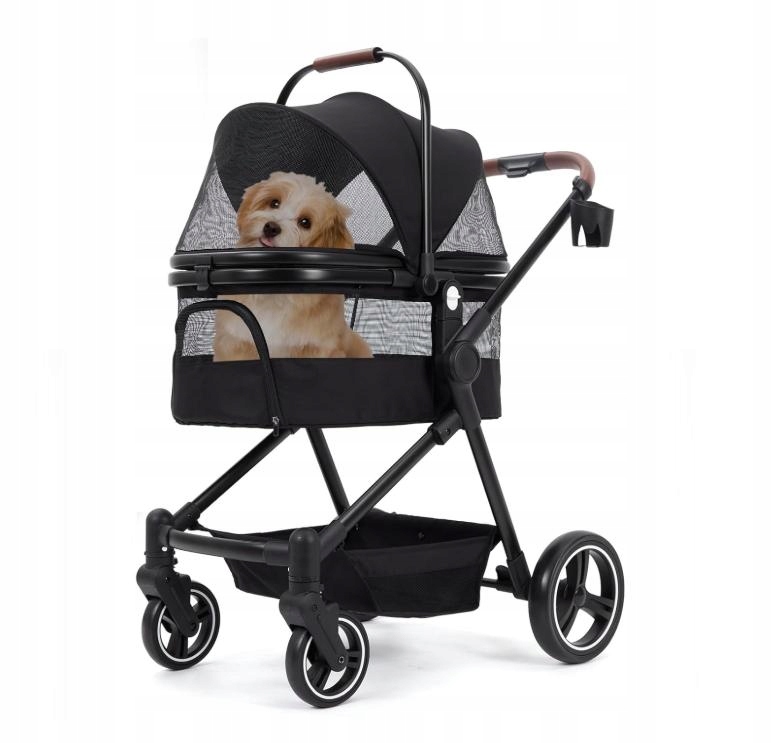 Levně Składany wózek 3w1 dla małych psów i kotów o wadze do 15 kg, Klatka dla psa