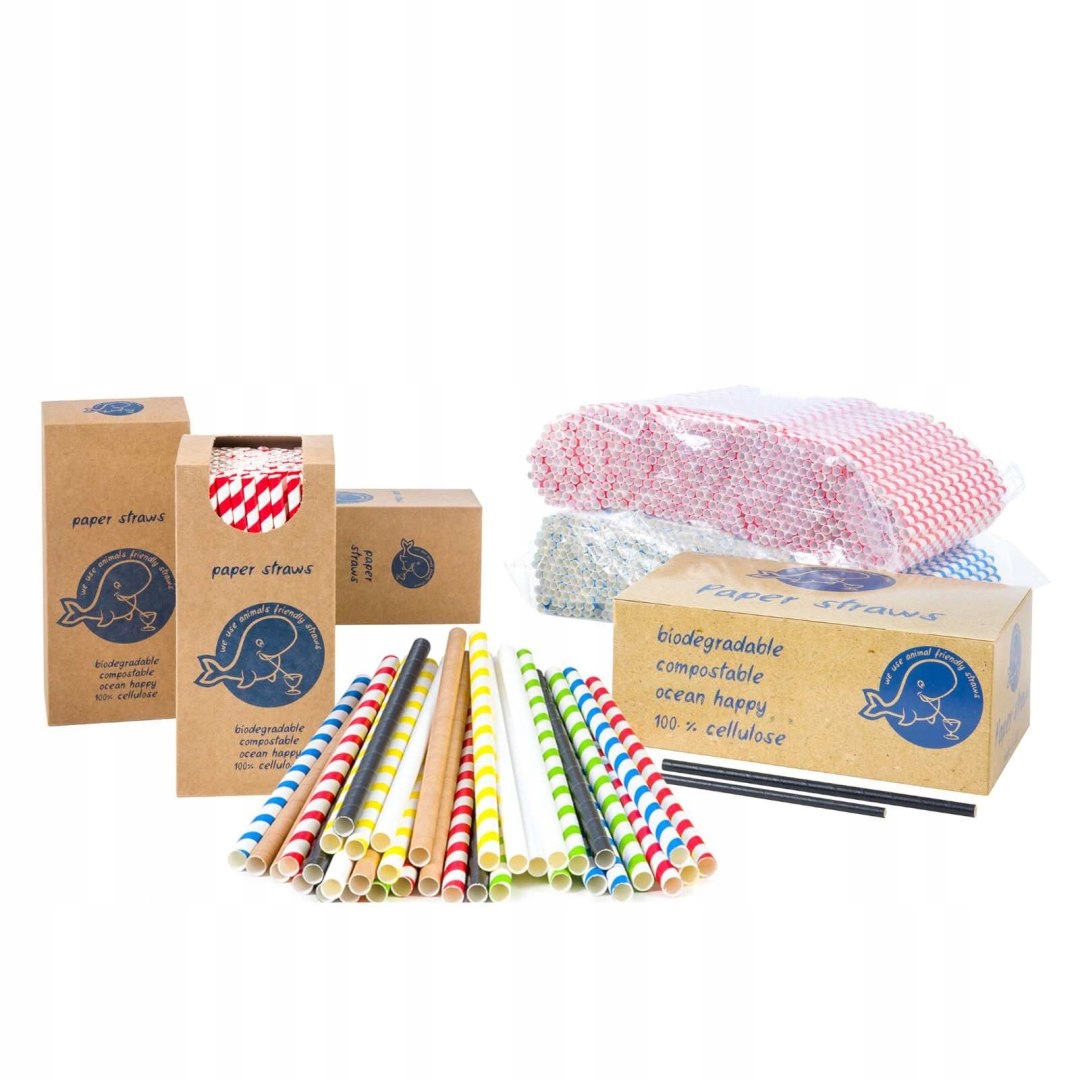 SŁOMKI PAPIEROWE BIO EKOLOGICZNE PAPER STRAWS 6/20 Długość 20.5 cm
