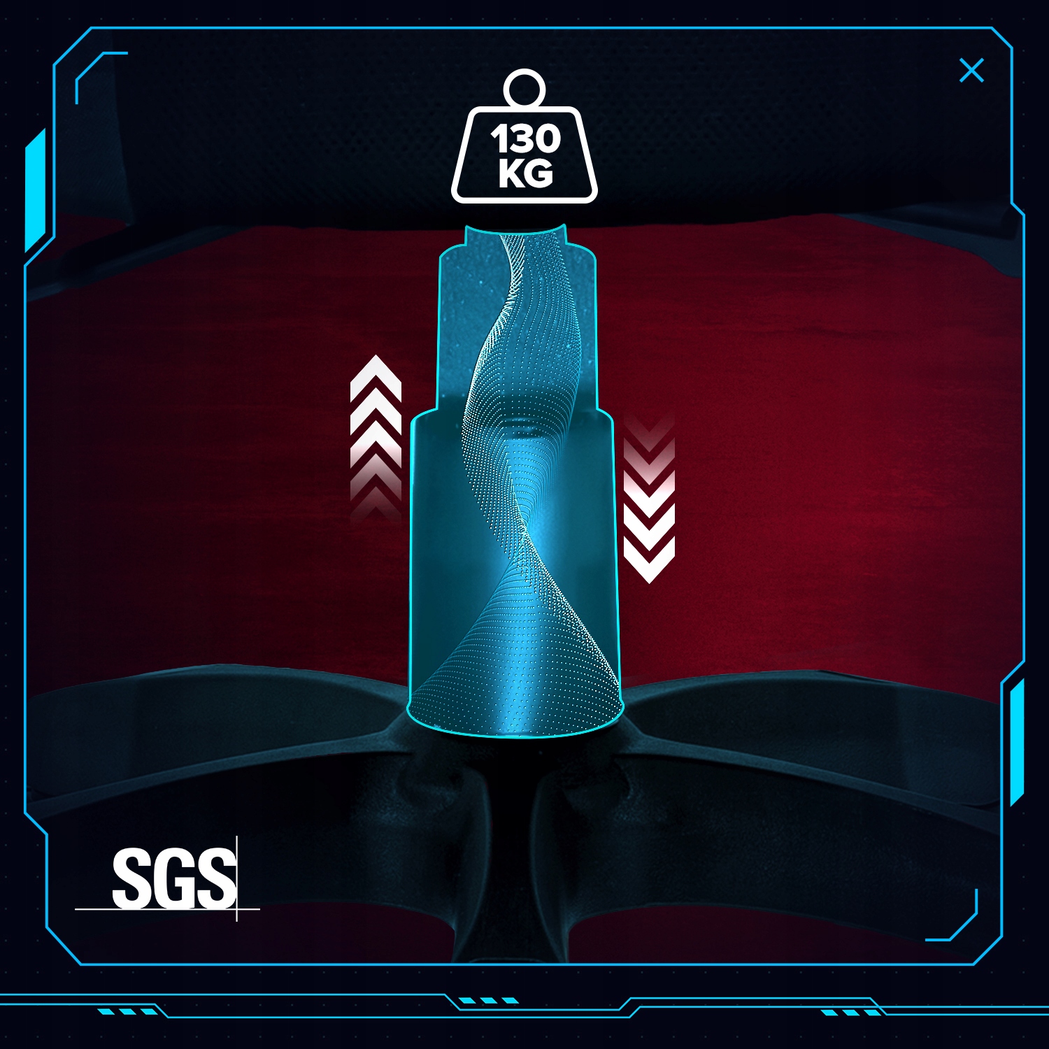 FOTEL GAMINGOWY BIUROWY KRZESŁO OBROTOWE DO BIURKA Głębokość siedziska 52 cm