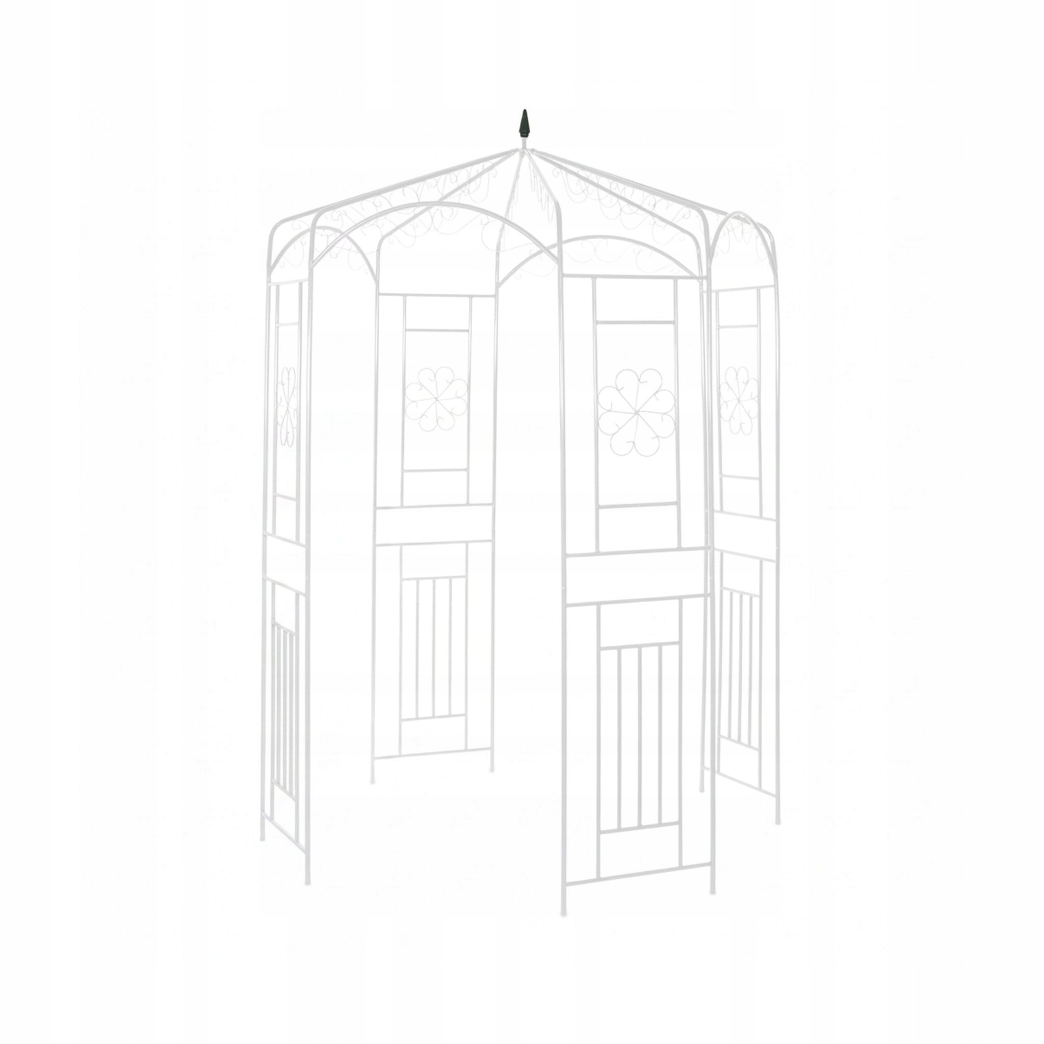 Růžová Kovová Zahradní Pergola 250 CM Na Popínavé Růže, Pavilon, Bílá