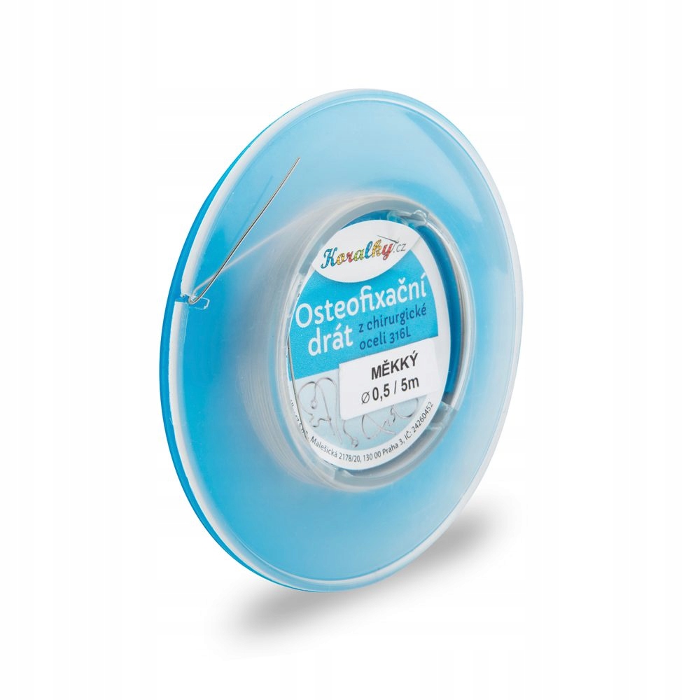 Korálky.cz s.r.o. Osteofixační drát z chirurgické oceli 316L měkký 0,5mm/5m