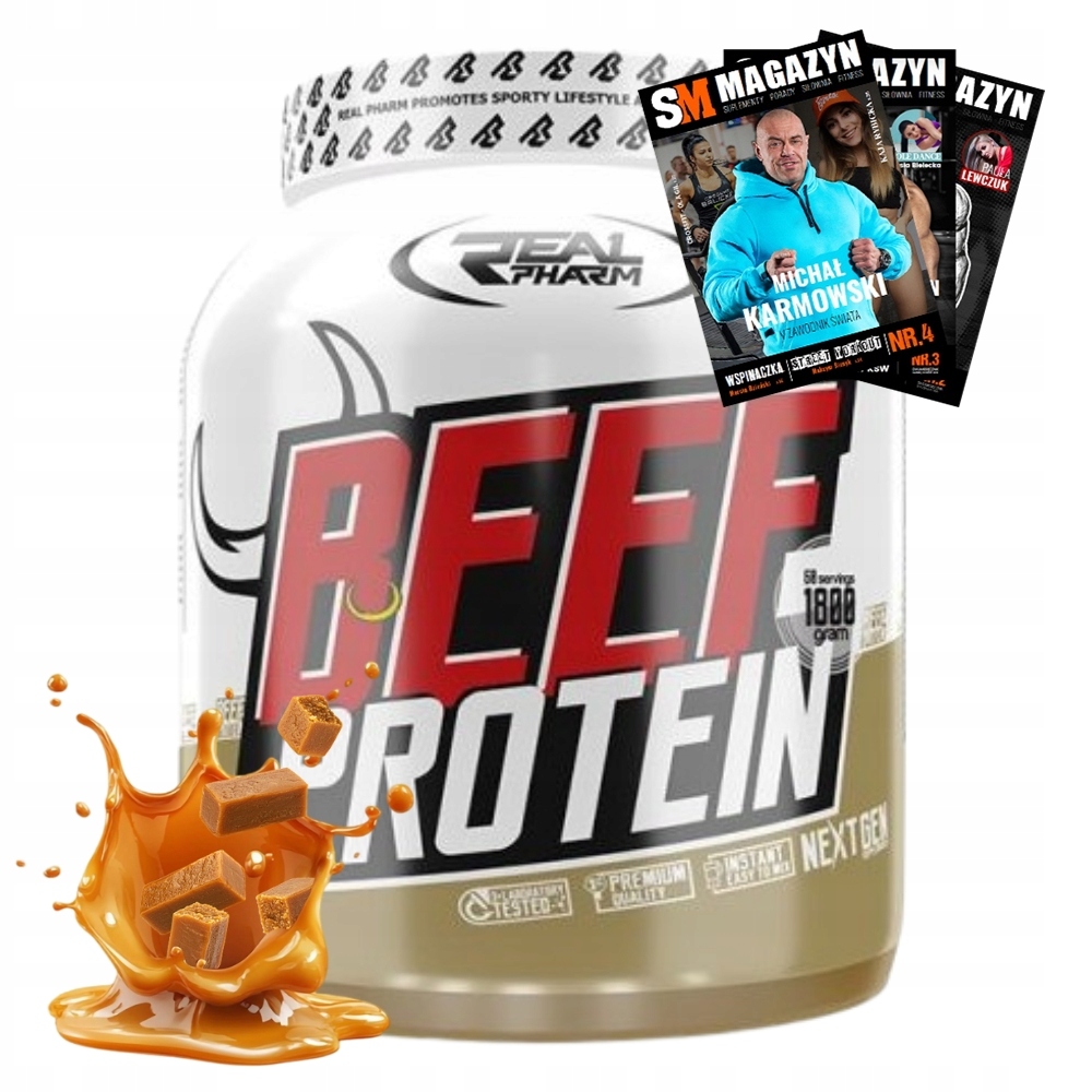 Real Pharm Beef Whey 1800 g Hovězí Bílkoviny Protein Doplněk Stravy