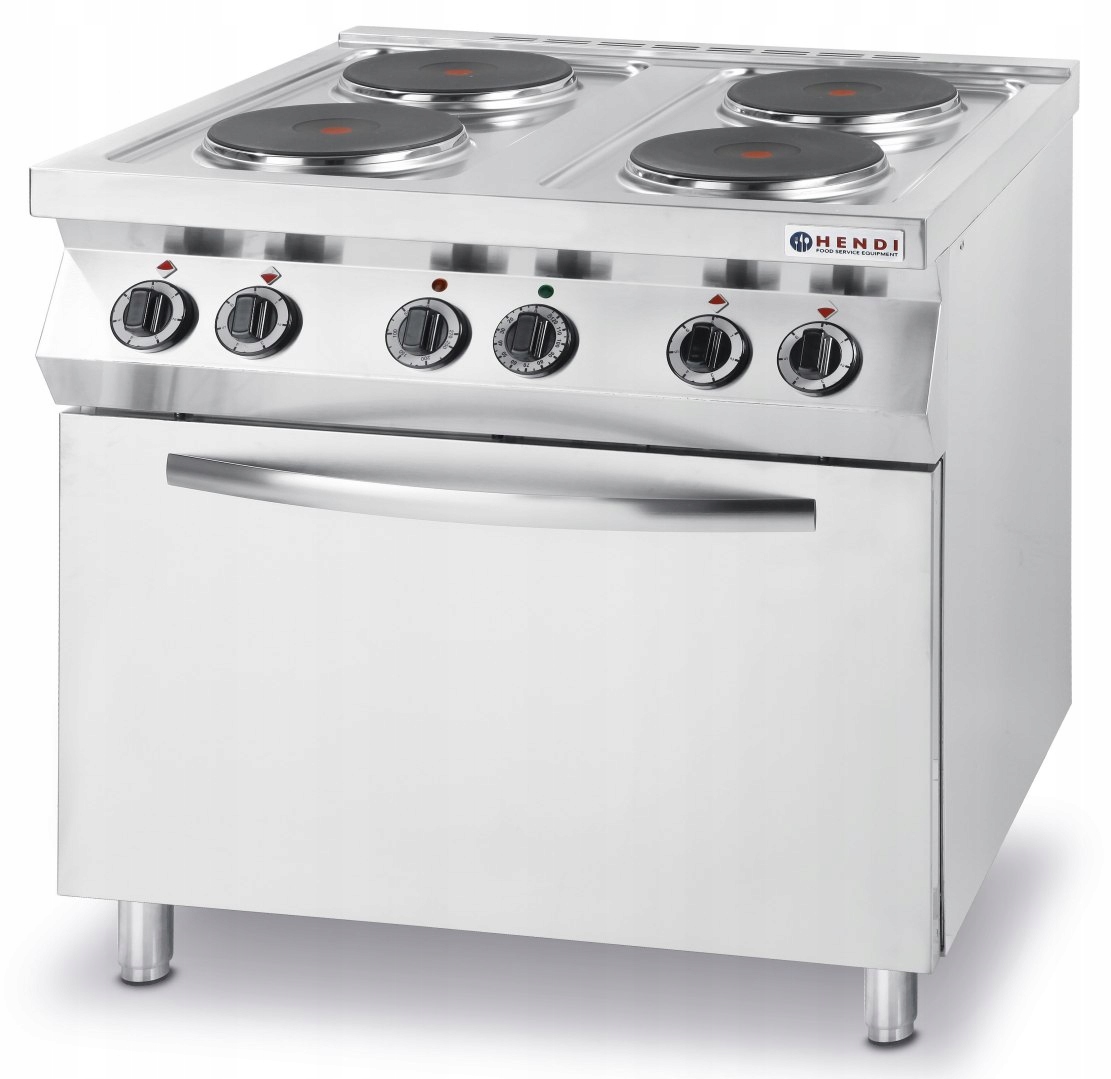 Kuchnia Elektryczna 4-Płytowa z Piekarnikiem 10,4 kW 800x700 Hendi 225936