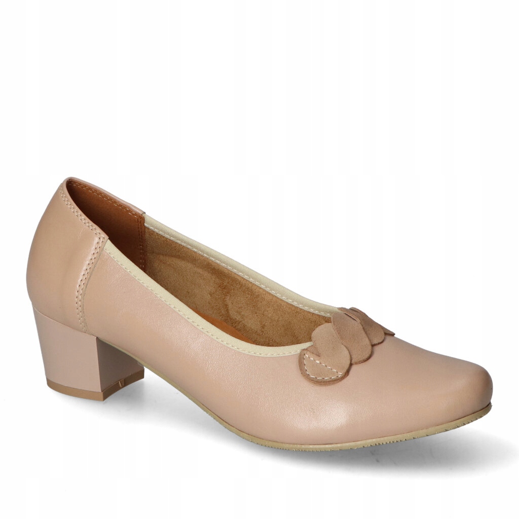 Dámské lodičky na nízkém podpatku Wielbut Béžová Přírodní kůže 42
