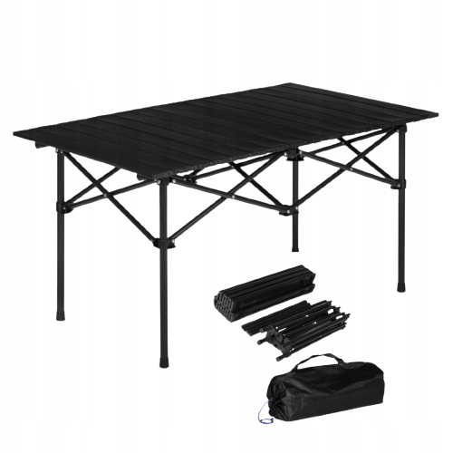 Stolik Turystyczny Składany 95x55 Cm Kempingowy Piknikowy Z Torbą Czarny